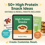 50+ Healthy High Protein Snack Recipes | Printable & Resellable Canva Template