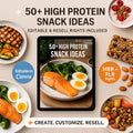 50+ Healthy High Protein Snack Recipes | Printable & Resellable Canva Template