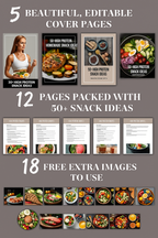 50+ Healthy High Protein Snack Recipes | Printable & Resellable Canva Template