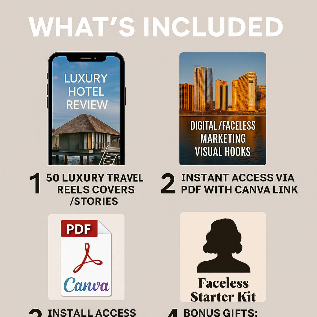 50 Luxury Travel Instagram Reels Covers