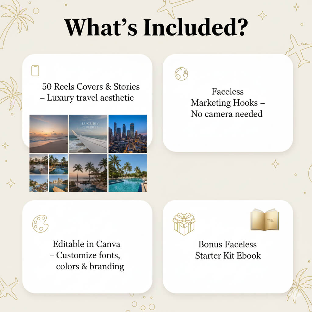 50 Luxury Travel Instagram Reels Covers